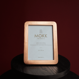 Miedziana ramka fotograficzna ze szkłem muzealnym